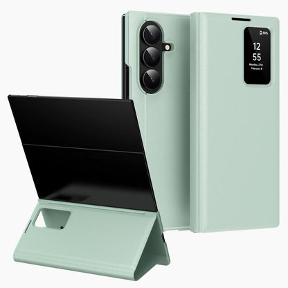 Smart View Window Leather Phone Case with Card Slot, For Galaxy Z Fold8 5G, For Galaxy S26 FE 5G, For Galaxy Fold8 Ultra 5G, For Galaxy Z TriFold, For Galaxy S26 Ultra 5G, For Galaxy A57 5G, For Galaxy A37 5G, For Galaxy A27 5G