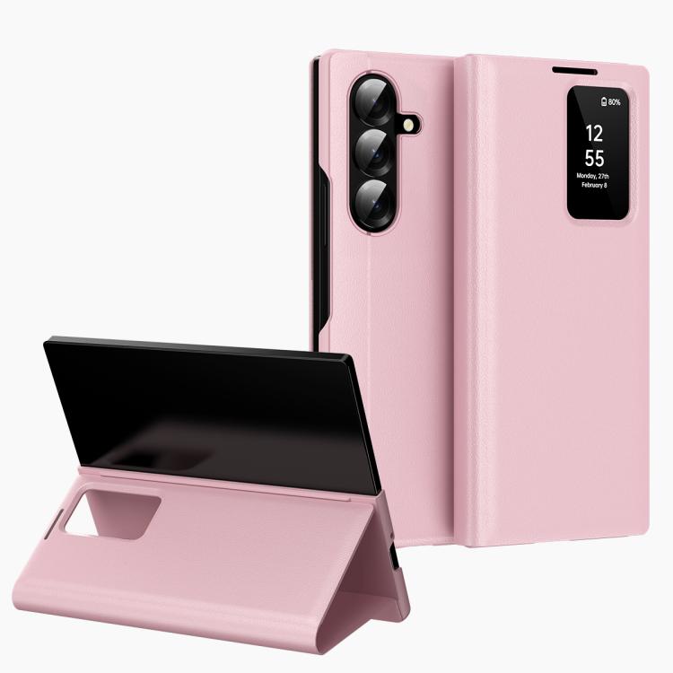 Smart View Window Leather Phone Case with Card Slot, For Galaxy Z Fold8 5G, For Galaxy S26 FE 5G, For Galaxy Fold8 Ultra 5G, For Galaxy Z TriFold, For Galaxy S26 Ultra 5G, For Galaxy A57 5G, For Galaxy A37 5G, For Galaxy A27 5G