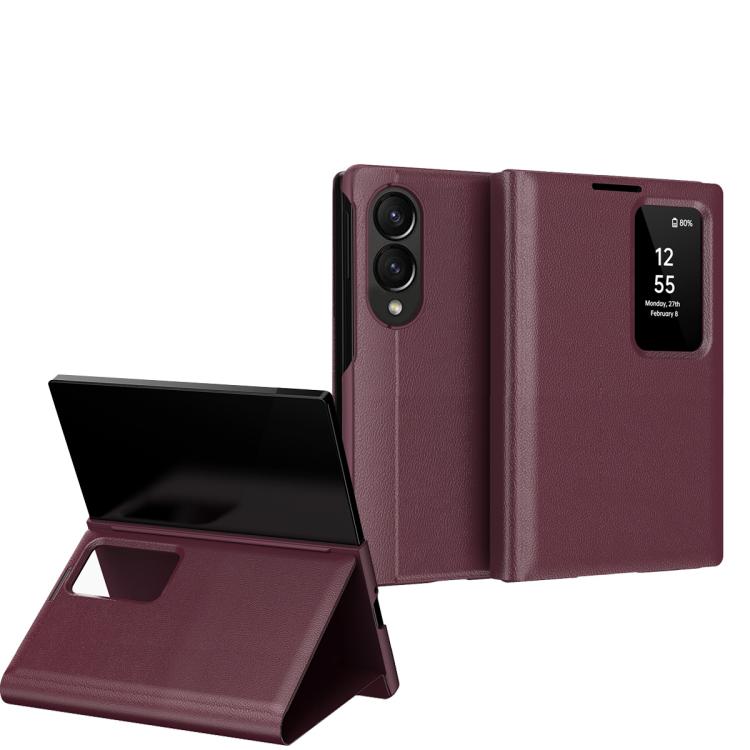 Smart View Window Leather Phone Case with Card Slot, For Galaxy Z Fold8 5G, For Galaxy S26 FE 5G, For Galaxy Fold8 Ultra 5G, For Galaxy Z TriFold, For Galaxy S26 Ultra 5G, For Galaxy A57 5G, For Galaxy A37 5G, For Galaxy A27 5G