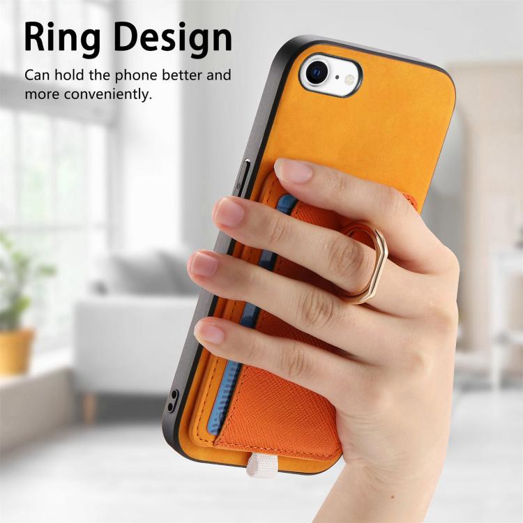 Retro Cross Leather Ring Side Insert Card Bag MagSafe Phone Case