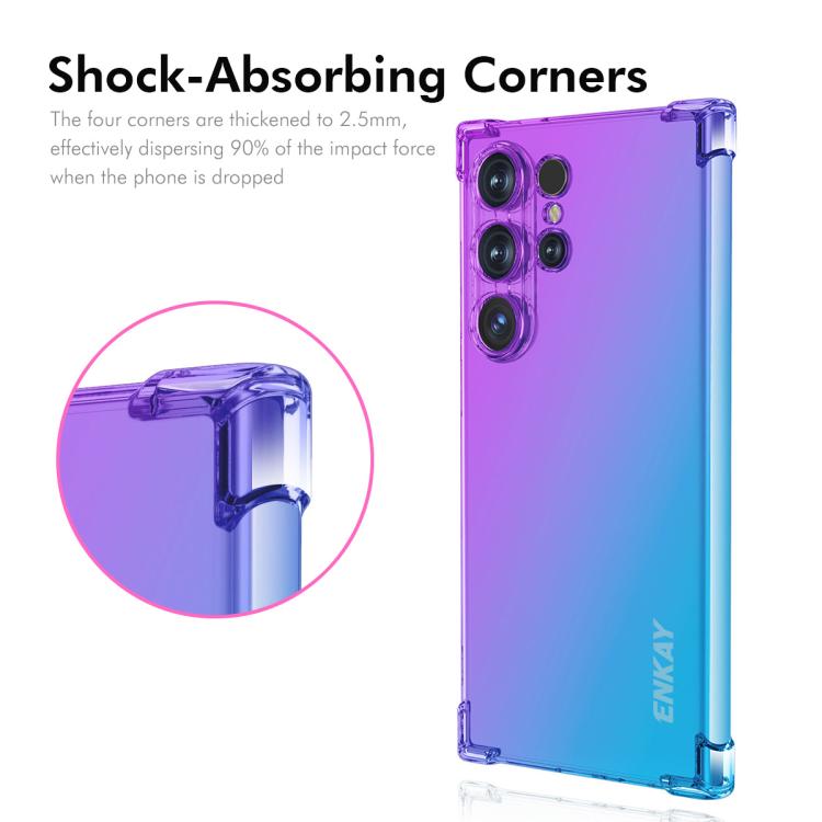 ENKAY Hat-Prince Gradient Airbag TPU Phone Case, For Samsung Galaxy S24 Ultra 5G, For Galaxy A18 / A17, For Samsung Galaxy M16 / F16, For Samsung Galaxy M06 / F06, For Samsung Galaxy A16 4G / 5G, For Samsung Galaxy S24 / S25 5G                         ...