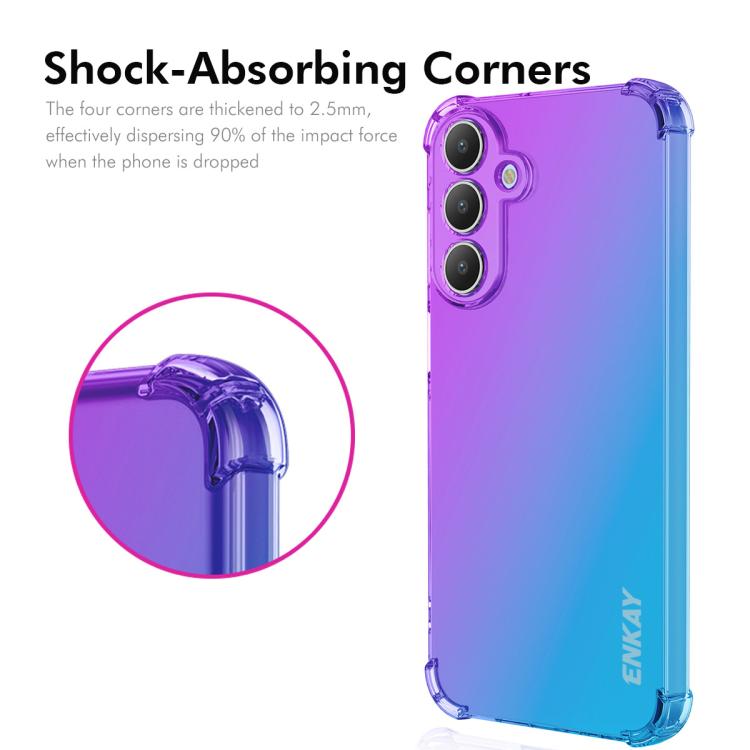 ENKAY Hat-Prince Gradient Airbag TPU Phone Case, For Samsung Galaxy A57, For Galaxy A27 5G, For Galaxy A08 / A07 4G, For Samsung Galaxy M56, For Samsung Galaxy S25 Edge 5G, For Samsung Galaxy A56 5G, For Samsung Galaxy A26 5G, For Samsung Galaxy A36 5G...