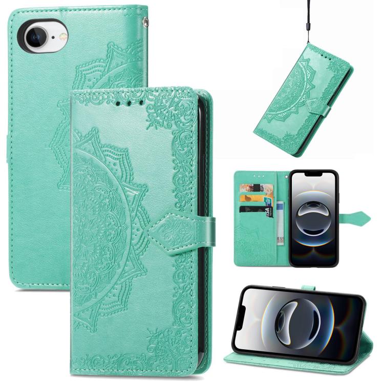 Mandala Flower Embossed Leather Phone Case