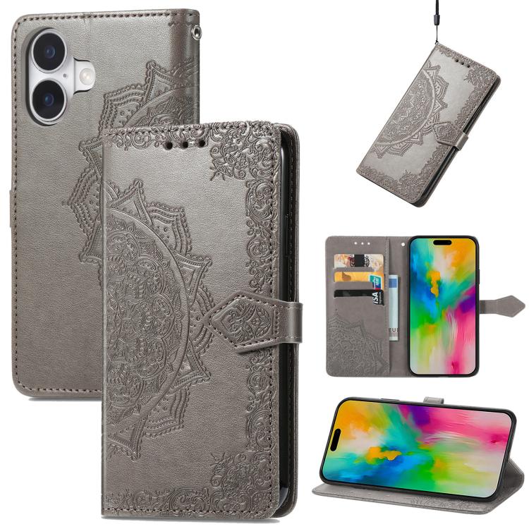 Mandala Flower Embossed Leather Phone Case