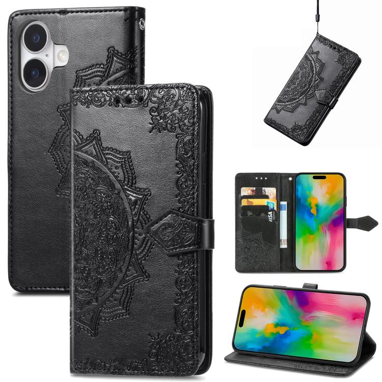 Mandala Flower Embossed Leather Phone Case