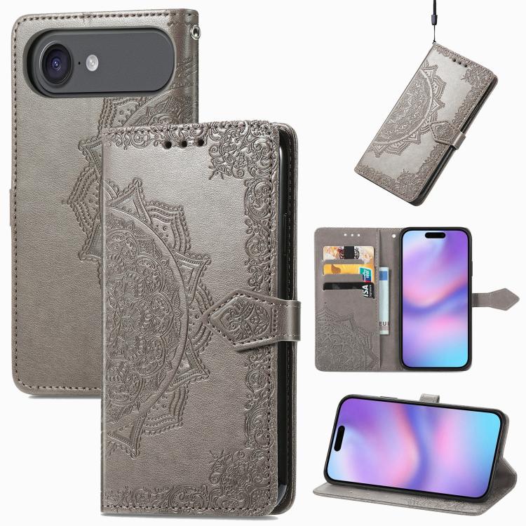 Mandala Flower Embossed Leather Phone Case
