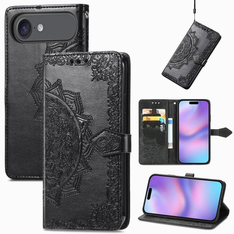 Mandala Flower Embossed Leather Phone Case