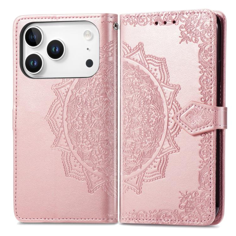 Mandala Flower Embossed Leather Phone Case