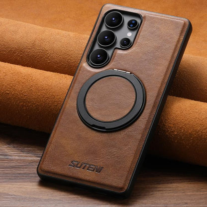 Suteni G3 Oil Wax 360 Rotation Holder MagSafe Back Phone Case, For Samsung Galaxy S26 Ultra 5G, For Samsung Galaxy S25 5G, For Samsung Galaxy S25+ 5G, For Samsung Galaxy S25 Ultra 5G, For Samsung Galaxy S24 Ultra 5G, For Samsung Galaxy S24+ 5G         ...