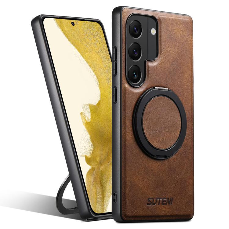 Suteni G3 Oil Wax 360 Rotation Holder MagSafe Back Phone Case, For Samsung Galaxy S26 Ultra 5G, For Samsung Galaxy S25 5G, For Samsung Galaxy S25+ 5G, For Samsung Galaxy S25 Ultra 5G, For Samsung Galaxy S24 Ultra 5G, For Samsung Galaxy S24+ 5G         ...