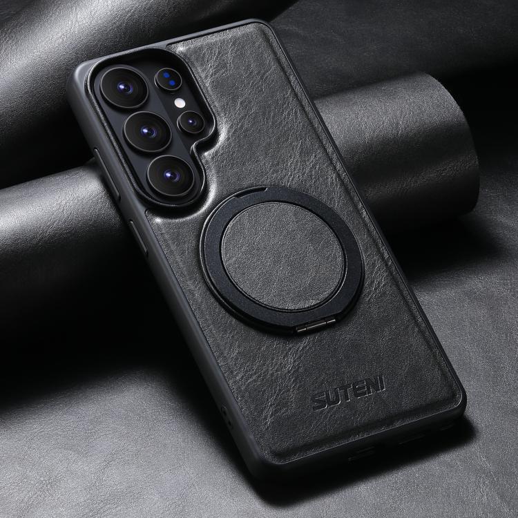 Suteni G3 Oil Wax 360 Rotation Holder MagSafe Back Phone Case, For Samsung Galaxy S26 Ultra 5G, For Samsung Galaxy S25 5G, For Samsung Galaxy S25+ 5G, For Samsung Galaxy S25 Ultra 5G, For Samsung Galaxy S24 Ultra 5G, For Samsung Galaxy S24+ 5G         ...