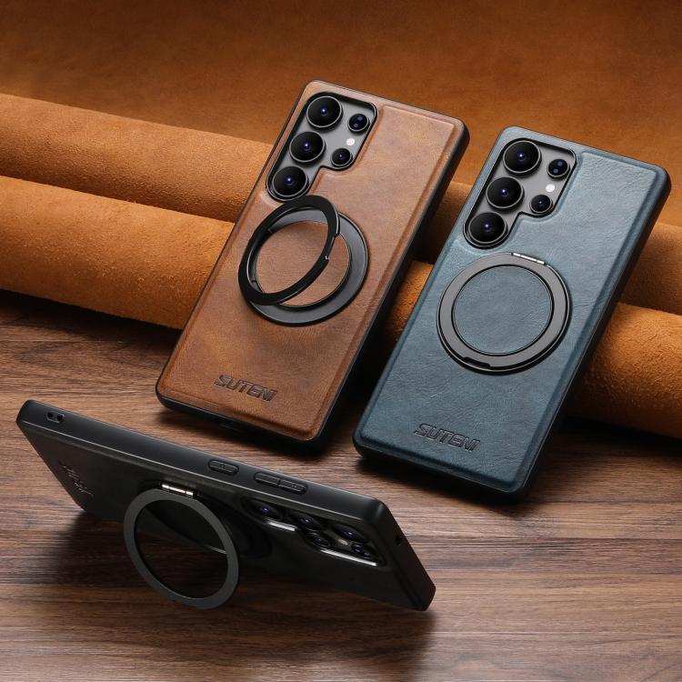 Suteni G3 Oil Wax 360 Rotation Holder MagSafe Back Phone Case, For Samsung Galaxy S26 Ultra 5G, For Samsung Galaxy S25 5G, For Samsung Galaxy S25+ 5G, For Samsung Galaxy S25 Ultra 5G, For Samsung Galaxy S24 Ultra 5G, For Samsung Galaxy S24+ 5G         ...