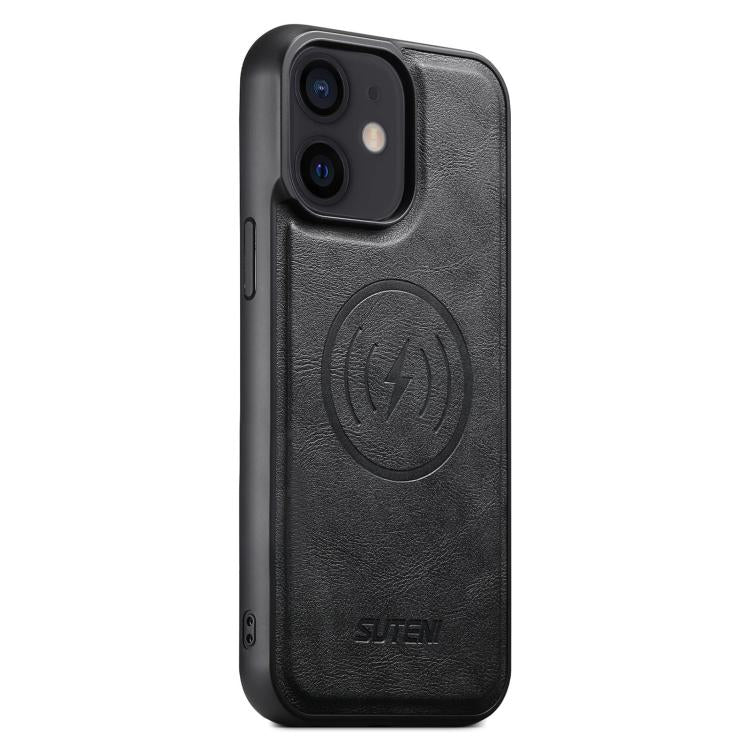 Suteni G5 Cowhide Leather MagSafe Magnetic Phone Case