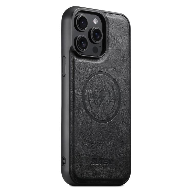 Suteni G5 Cowhide Leather MagSafe Magnetic Phone Case