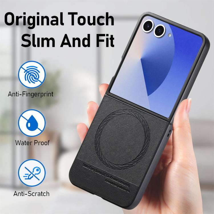 Twill Fabric Leather Skin Magnetic Back Phone Case