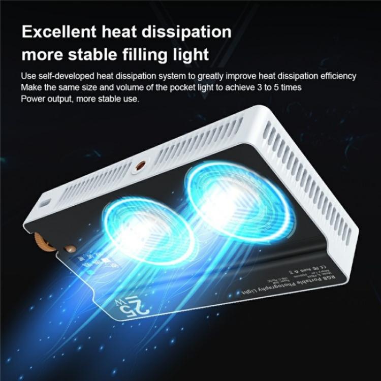 PB25R Live Streaming Portable Video Conference RGB LED Light Photography Pocket Fill Light