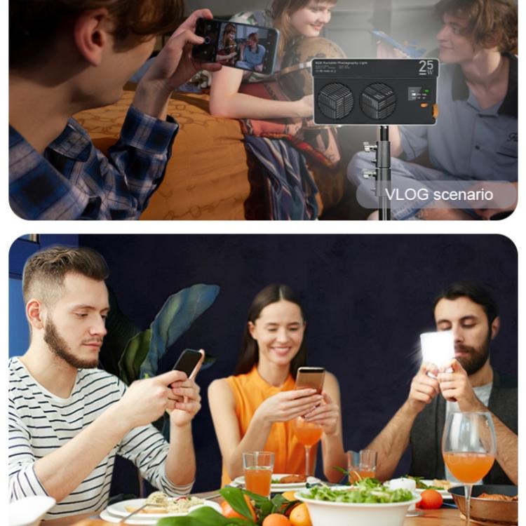 PB25R Live Streaming Portable Video Conference RGB LED Light Photography Pocket Fill Light