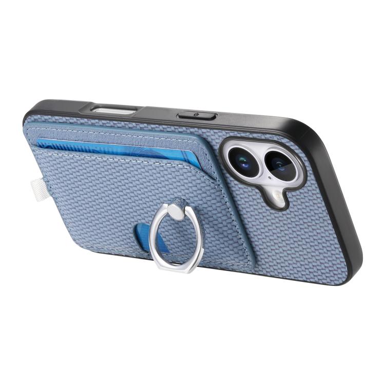 Carbon Fiber Ring Side Insert Card Bag MagSafe Phone Case