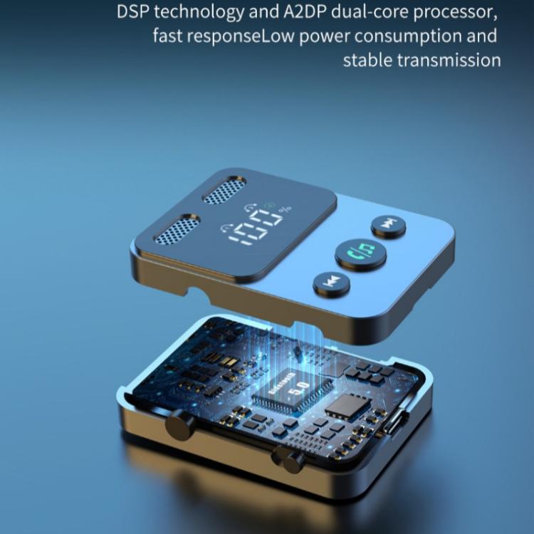 BR17 Bass Boost 2 In 1 Digital Display Bluetooth-Compatible Receiver Transmitter Audio Adapter