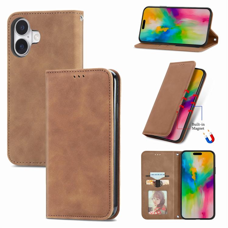 Retro Skin Feel Magnetic Flip Leather Phone Case