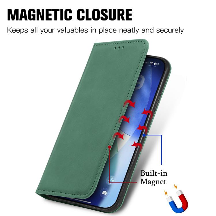 Retro Skin Feel Magnetic Flip Leather Phone Case