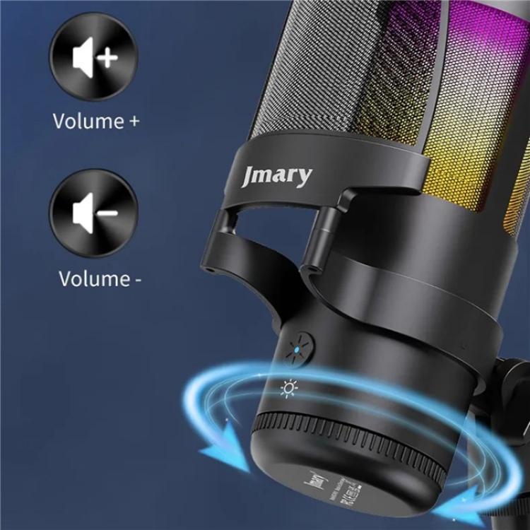 JMARY MC-PW13 360 Degree Rotating RGB Light Desktop Microphone