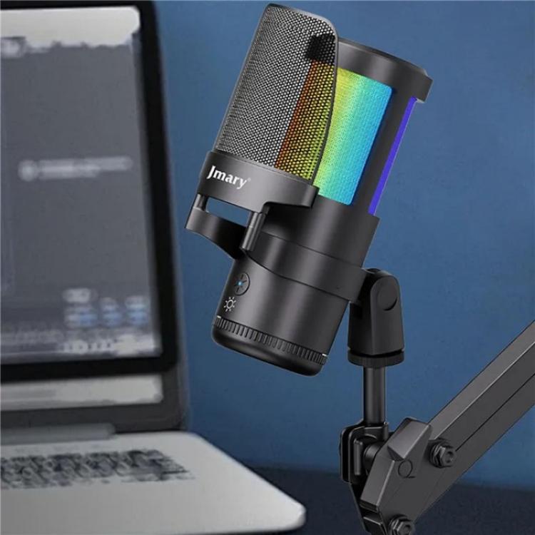 JMARY MC-PW13 360 Degree Rotating RGB Light Desktop Microphone