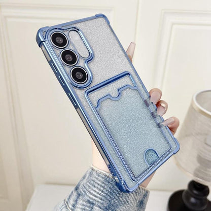 Gradient Glitter Plating TPU Phone Case with Card Slot, For Samsung Galaxy S22 Ultra 5G, For Samsung Galaxy S22+ 5G, For Samsung Galaxy S22 5G