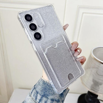 Gradient Glitter Plating TPU Phone Case with Card Slot, For Samsung Galaxy S22 Ultra 5G, For Samsung Galaxy S22+ 5G, For Samsung Galaxy S22 5G
