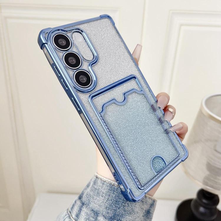 Gradient Glitter Plating TPU Phone Case with Card Slot, For Samsung Galaxy S22 Ultra 5G, For Samsung Galaxy S22+ 5G, For Samsung Galaxy S22 5G
