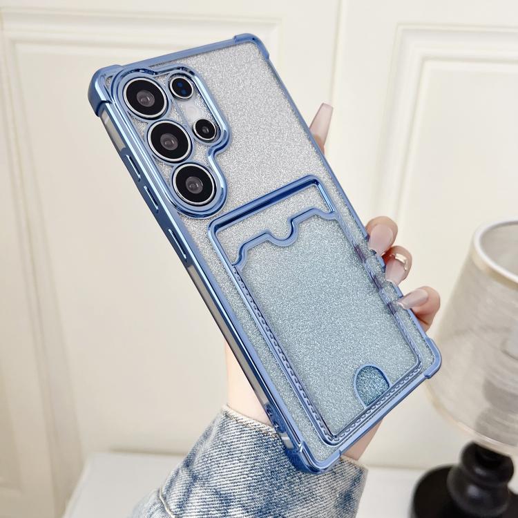 Gradient Glitter Plating TPU Phone Case with Card Slot, For Samsung Galaxy S22 Ultra 5G, For Samsung Galaxy S22+ 5G, For Samsung Galaxy S22 5G