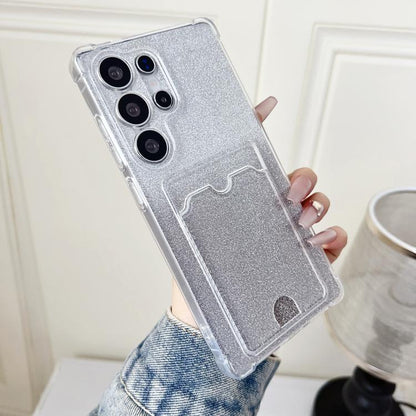 Gradient Glitter Plating TPU Phone Case with Card Slot, For Samsung Galaxy S22 Ultra 5G, For Samsung Galaxy S22+ 5G, For Samsung Galaxy S22 5G
