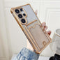 Gradient Glitter Plating TPU Phone Case with Card Slot, For Samsung Galaxy S22 Ultra 5G, For Samsung Galaxy S22+ 5G, For Samsung Galaxy S22 5G