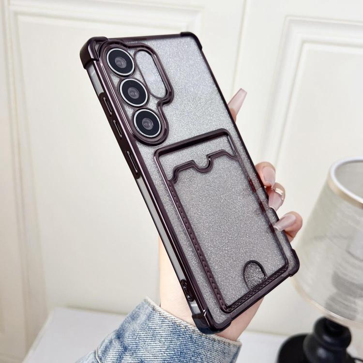 Gradient Glitter Plating TPU Phone Case with Card Slot, For Samsung Galaxy S26+ 5G, For Samsung Galaxy S26 Ultra 5G, For Samsung Galaxy S26 5G, For Samsung Galaxy S25 5G, For Samsung Galaxy S25+ 5G, For Samsung Galaxy S25 Ultra 5G