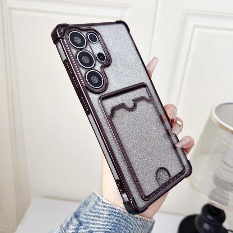 Gradient Glitter Plating TPU Phone Case with Card Slot, For Samsung Galaxy S26+ 5G, For Samsung Galaxy S26 Ultra 5G, For Samsung Galaxy S26 5G, For Samsung Galaxy S25 5G, For Samsung Galaxy S25+ 5G, For Samsung Galaxy S25 Ultra 5G