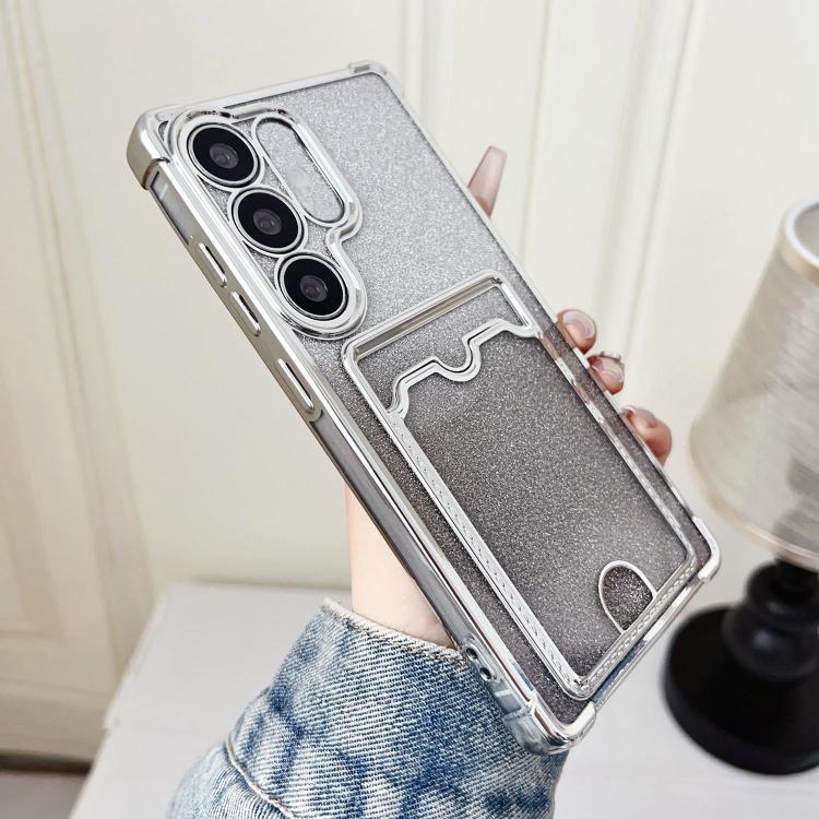 Gradient Glitter Plating TPU Phone Case with Card Slot, For Samsung Galaxy S26+ 5G, For Samsung Galaxy S26 Ultra 5G, For Samsung Galaxy S26 5G, For Samsung Galaxy S25 5G, For Samsung Galaxy S25+ 5G, For Samsung Galaxy S25 Ultra 5G