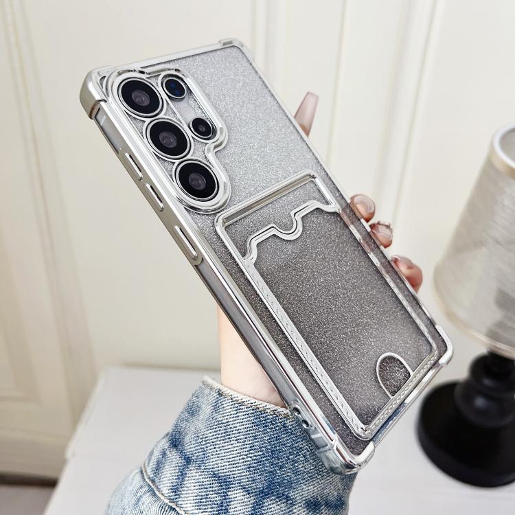 Gradient Glitter Plating TPU Phone Case with Card Slot, For Samsung Galaxy S26+ 5G, For Samsung Galaxy S26 Ultra 5G, For Samsung Galaxy S26 5G, For Samsung Galaxy S25 5G, For Samsung Galaxy S25+ 5G, For Samsung Galaxy S25 Ultra 5G