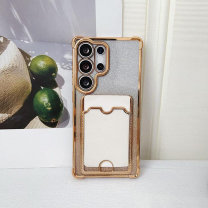 Gradient Glitter Plating TPU Phone Case with Card Slot, For Samsung Galaxy S22 Ultra 5G, For Samsung Galaxy S22+ 5G, For Samsung Galaxy S22 5G