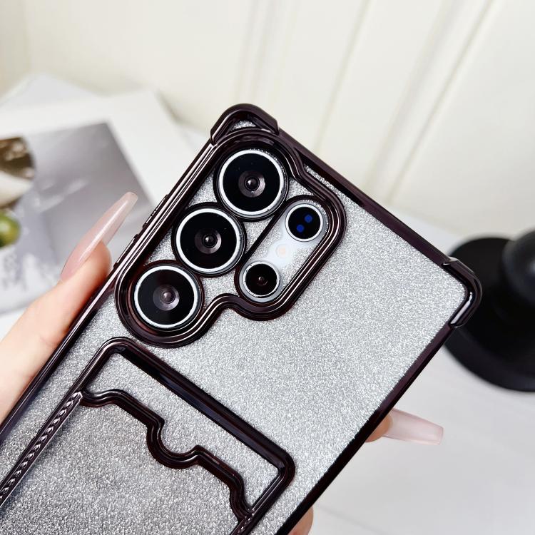 Gradient Glitter Plating TPU Phone Case with Card Slot, For Samsung Galaxy S26+ 5G, For Samsung Galaxy S26 Ultra 5G, For Samsung Galaxy S26 5G, For Samsung Galaxy S25 5G, For Samsung Galaxy S25+ 5G, For Samsung Galaxy S25 Ultra 5G