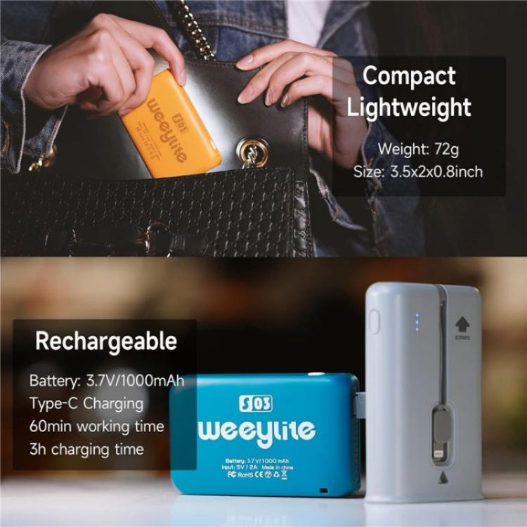 Weeylite S03 Portable RGB Light Video Live Streaming Photography Full Color Fill Light