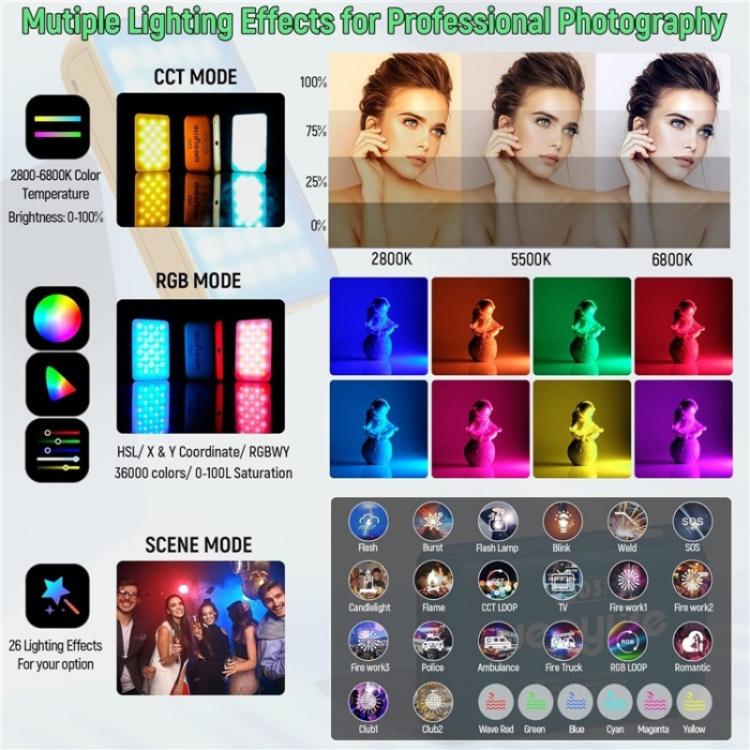 Weeylite S03 Portable RGB Light Video Live Streaming Photography Full Color Fill Light