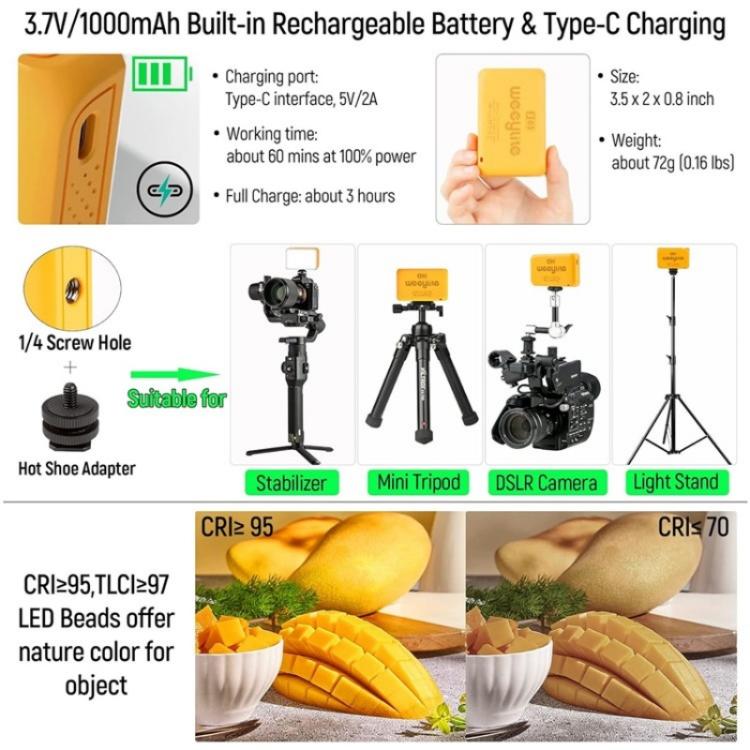 Weeylite S03 Portable RGB Light Video Live Streaming Photography Full Color Fill Light