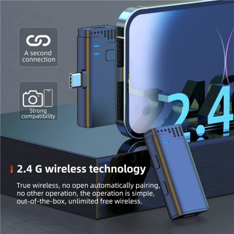 JMARY MW16 3.5mm, Type-C, 8 Pin 3 in 1 2.4G Lavalier Wireless Microphone