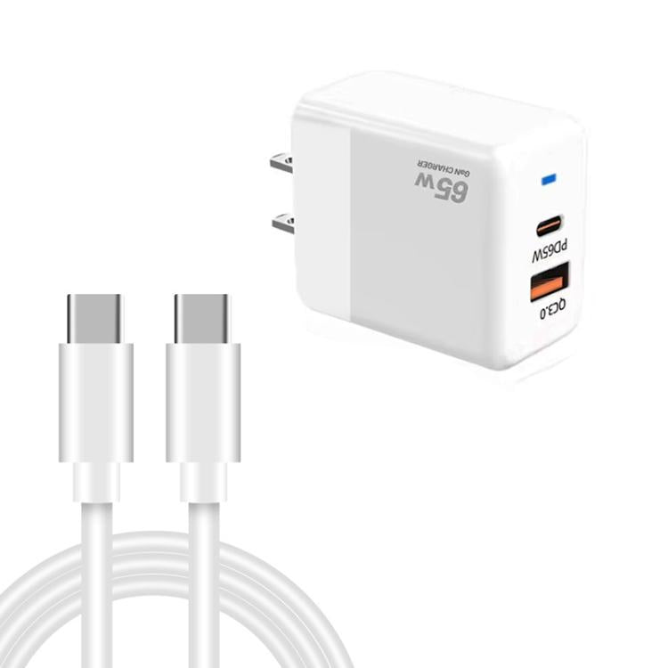 PD41 GaN PD 45W + USB Charger with Type-C to Type-C Data Cable , US Plug