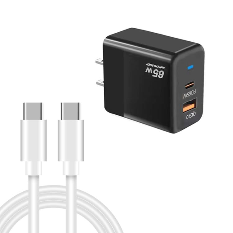 PD41 GaN PD 45W + USB Charger with Type-C to Type-C Data Cable , US Plug