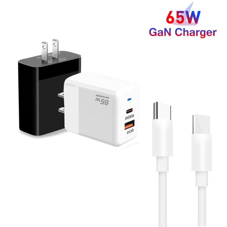 PD41 GaN PD 45W + USB Charger with Type-C to Type-C Data Cable , US Plug