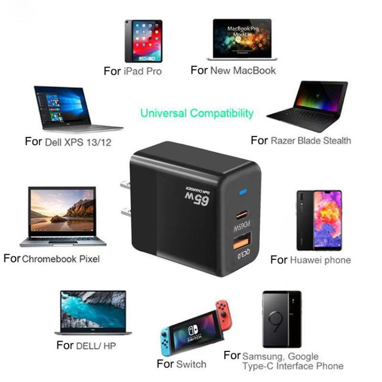 PD41 GaN PD 45W + USB Charger with Type-C to Type-C Data Cable , US Plug