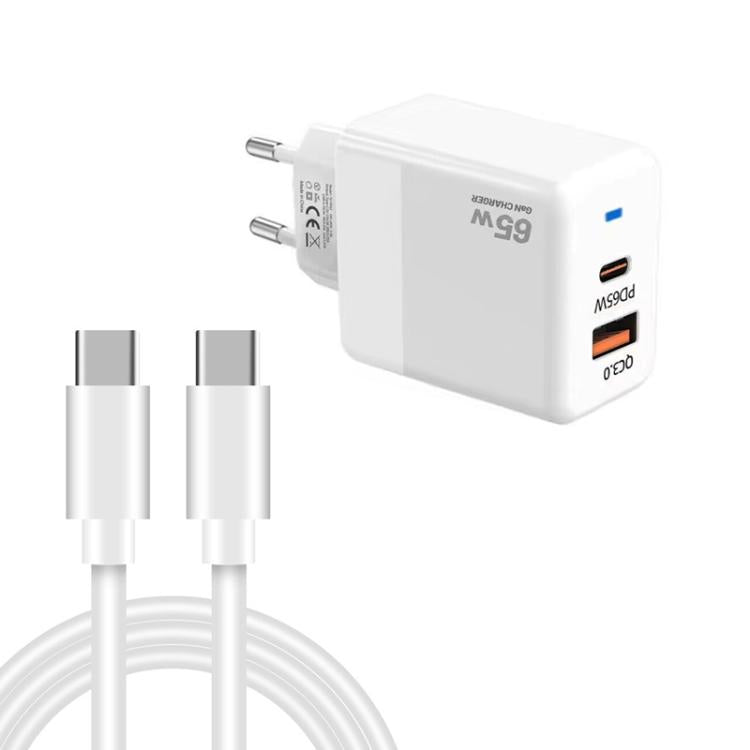 PD41 GaN PD 45W + USB Charger with Type-C to Type-C Data Cable, EU Plug