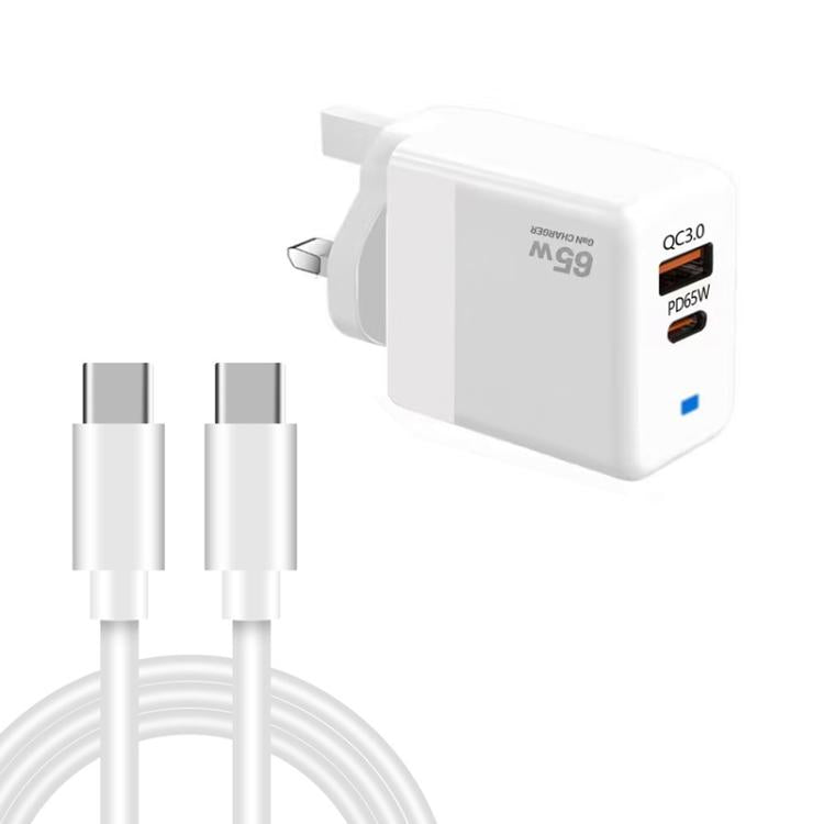 PD41 GaN PD 45W + USB Charger with Type-C to Type-C Data Cable, UK Plug