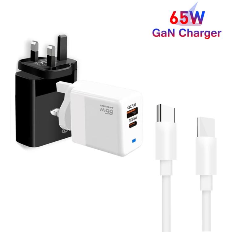 PD41 GaN PD 45W + USB Charger with Type-C to Type-C Data Cable, UK Plug